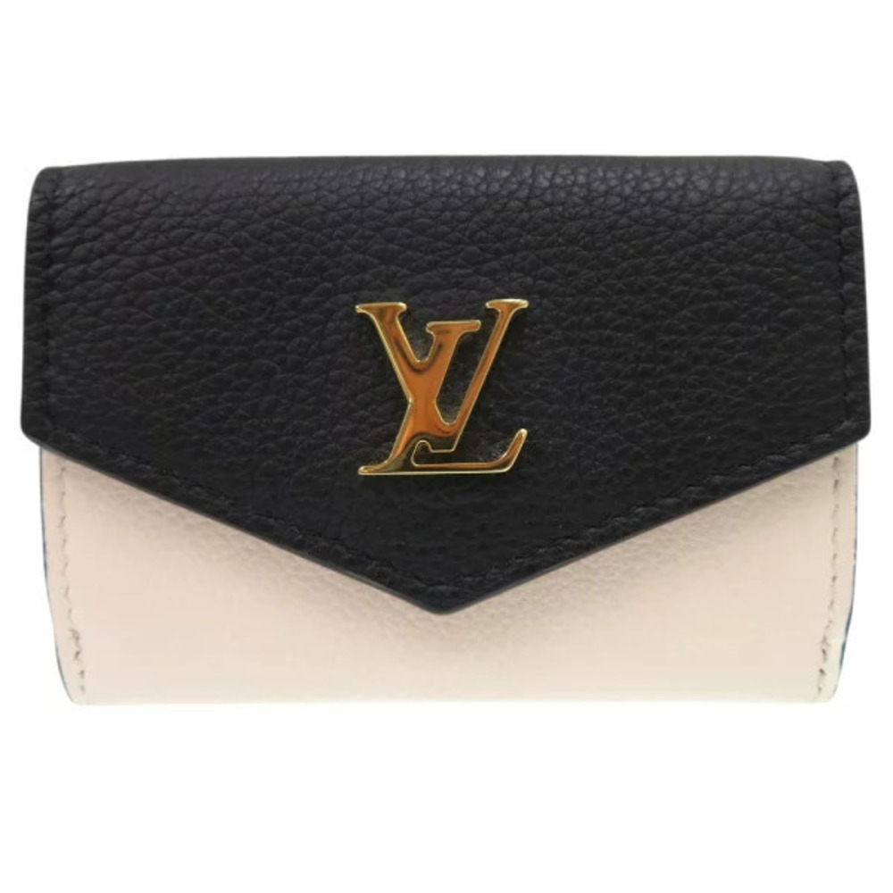 Louis Vuitton Portefeuille Lock Compact Wallet LV Tri fold Leather
